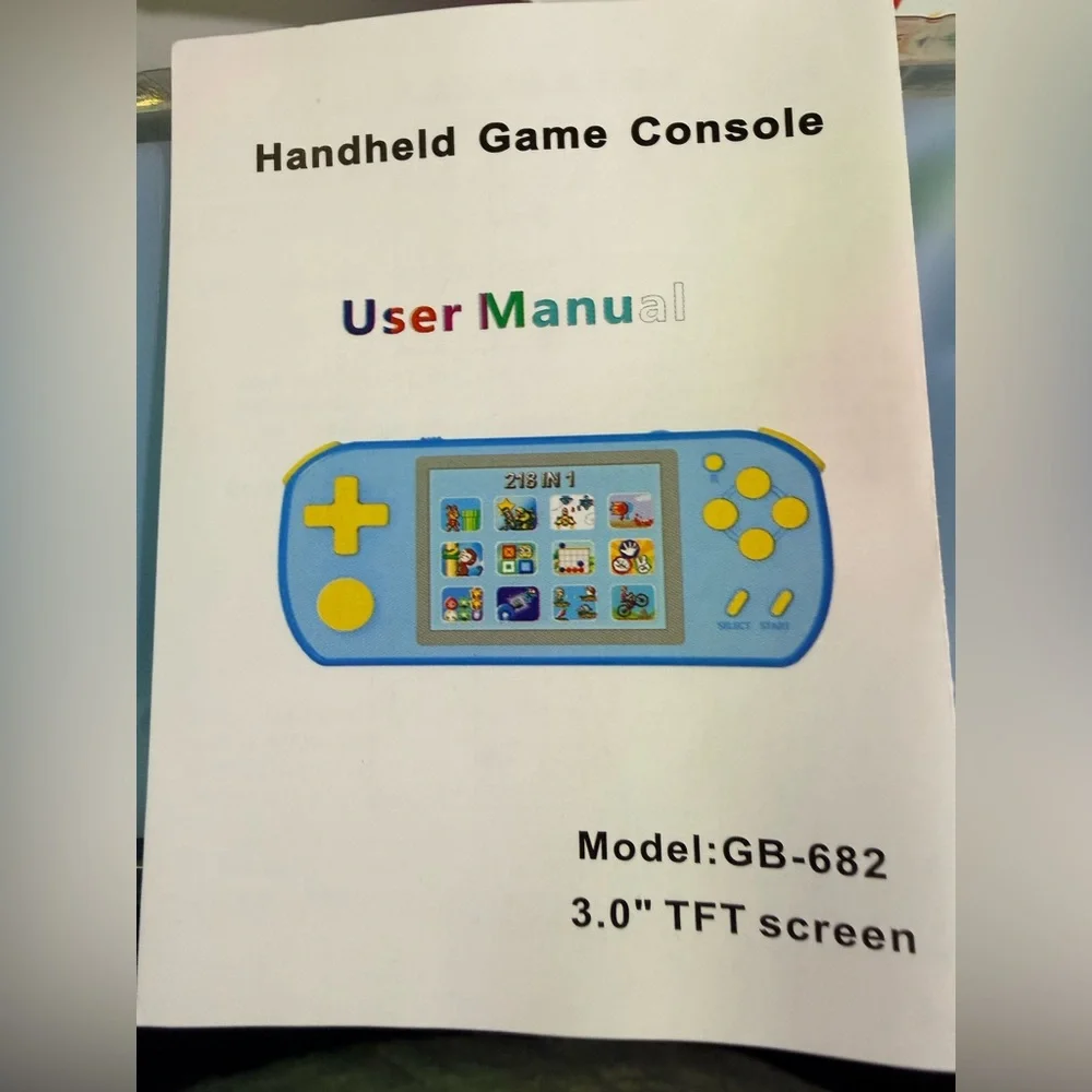 Handheld Game Console GB-682 - Blue & Yellow Portable Gaming